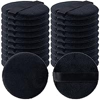 Vista 1 de Paquete de 25 esponjas redondas de 2.36 pulgadas para aplicadores de maquillaje de base, algodón suave y agradable a la piel, esponjas de terciopelo