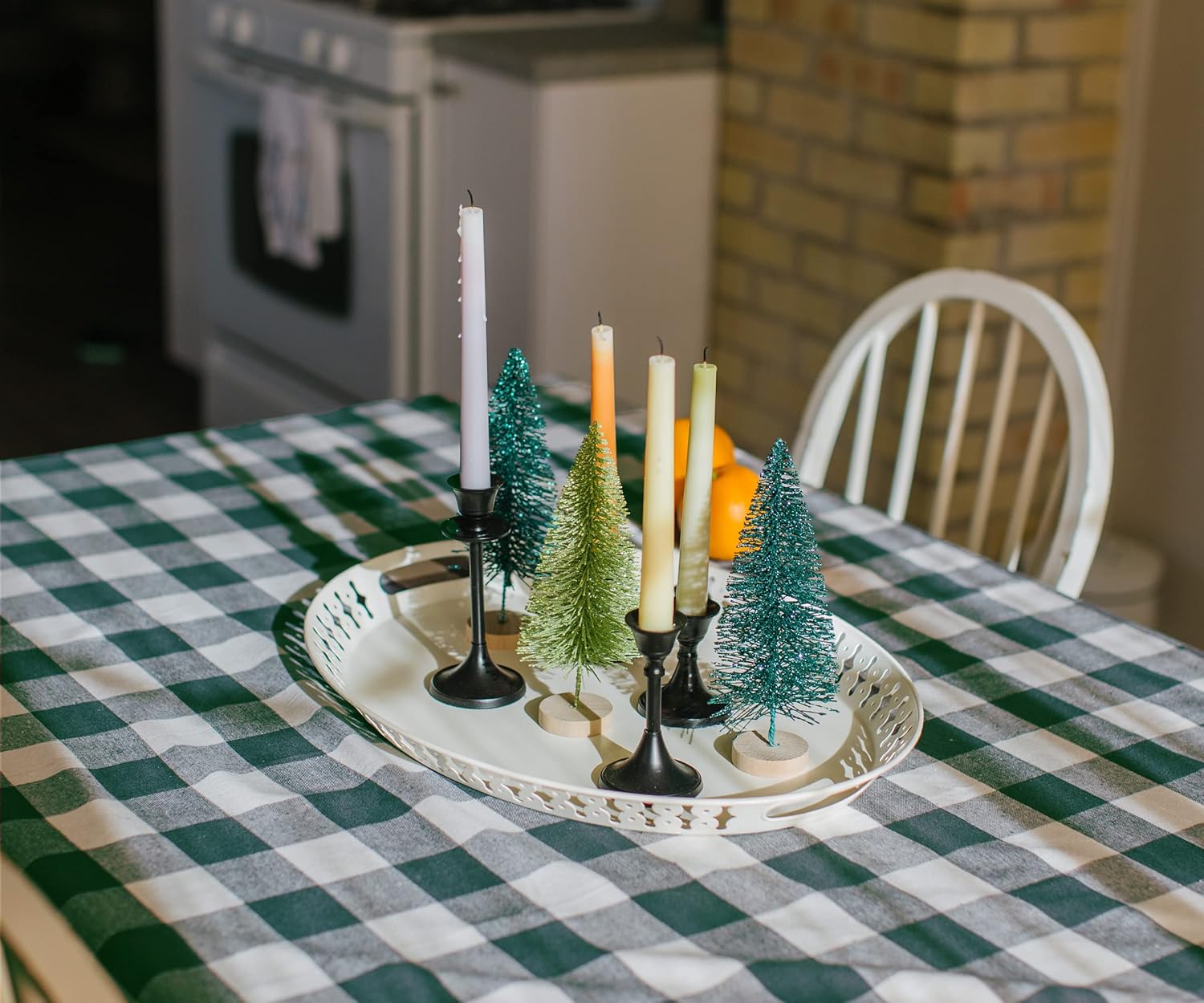 Black Friday - 50% OFF Green Plaid Tablecloth - Buffalo Checked Tablecloth - Buffalo Plaid Tablecloth - Cotton Plaid Tablecloth - St Patricks Day Table Cloth - Green Buffalo Checked Tablecloth (63 X 109), Green and White