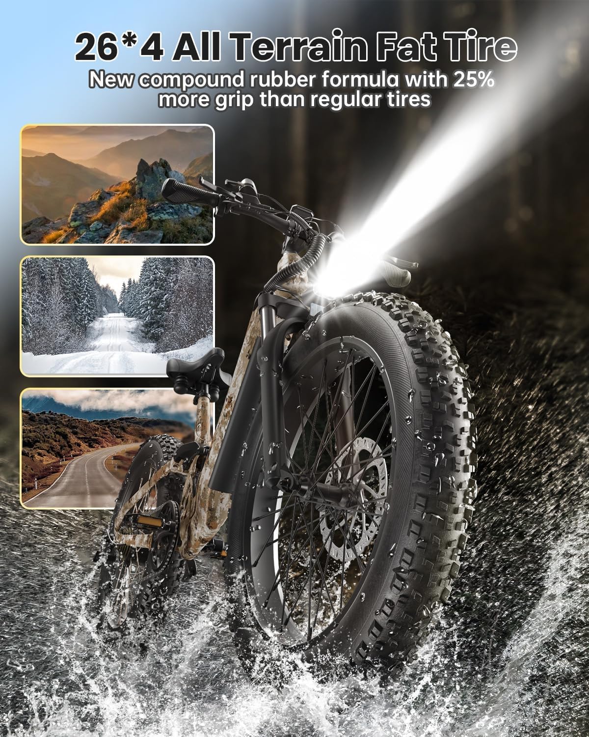 26x4 All Terrain Fat Tire of PUCKIPUPPY Boxer ST Ebike