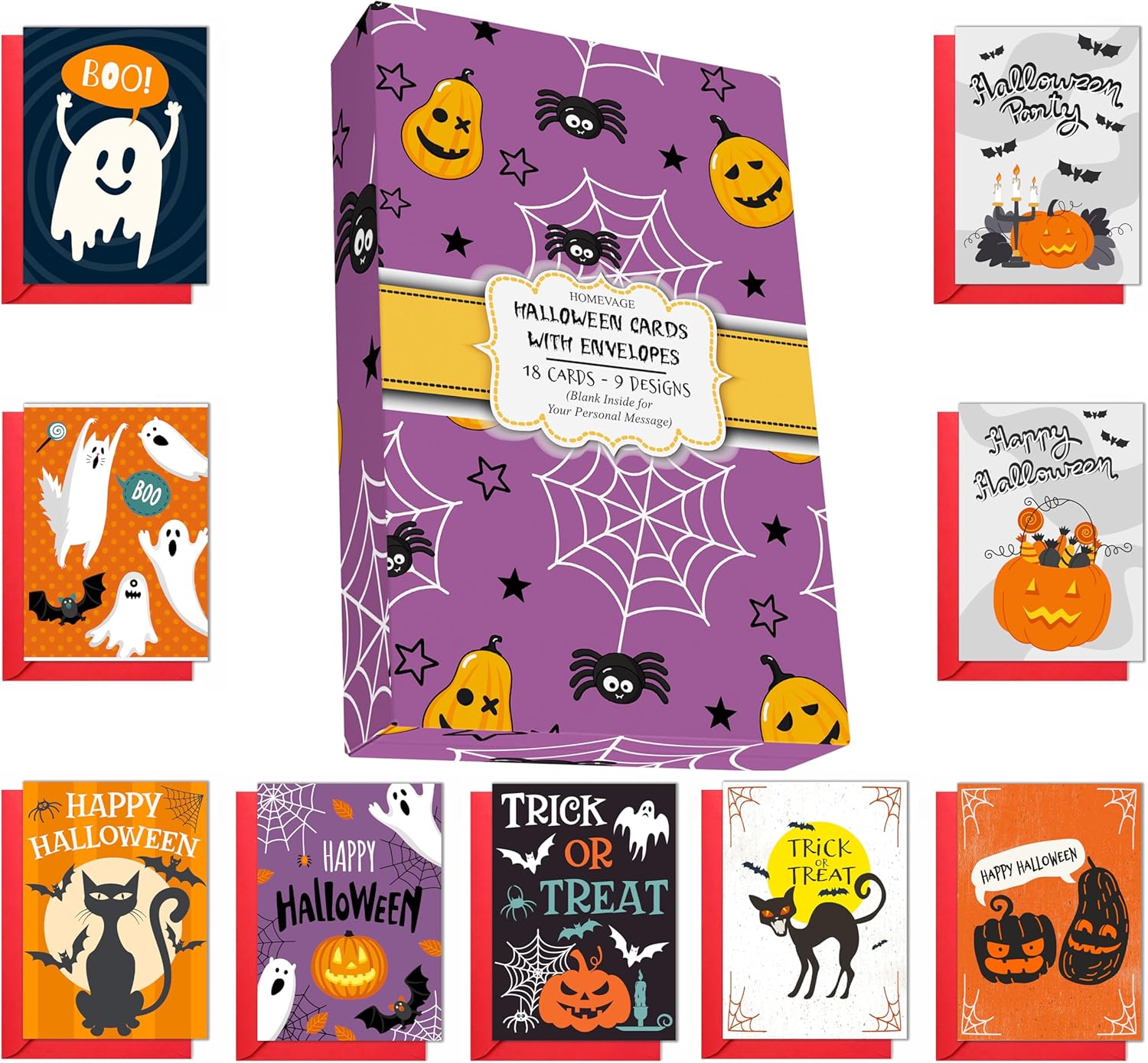 Diwali Greeting Cards With Envelopes – A6 Pack Premium 350gsm Card & 100gsm Envelopes – Single Elegant Design With Inside Message "Wishing You A Bright And Joyous Diwali" (Pack Of Twenty - View #2