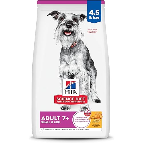 Hill's Science Diet Small & Mini, Senior Adult 7+, Small & Mini Breeds Senior Premium Nutrition, Dry Dog Food, Chicken, Brown Rice, & Barley, 4.5 lb Bag