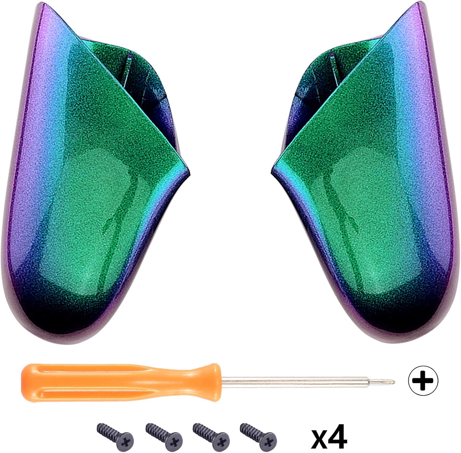 eXtremeRate Chameleon Replacement Handle Grips for Nintendo Switch Pro Controller, Green Purple DIY Hand Grip Shell for Nintendo Switch Pro - Controller NOT Included