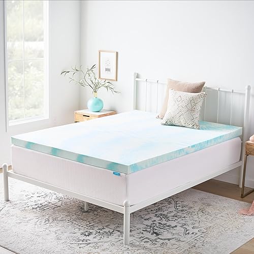 Miniatura 8 de Espuma de memoria Topper Linenspa 3 pulgadas gel swirl, Memory Foam, King 2-Azul,Gel Clásico,Azul,https://www.amazon.com/dp/undefined