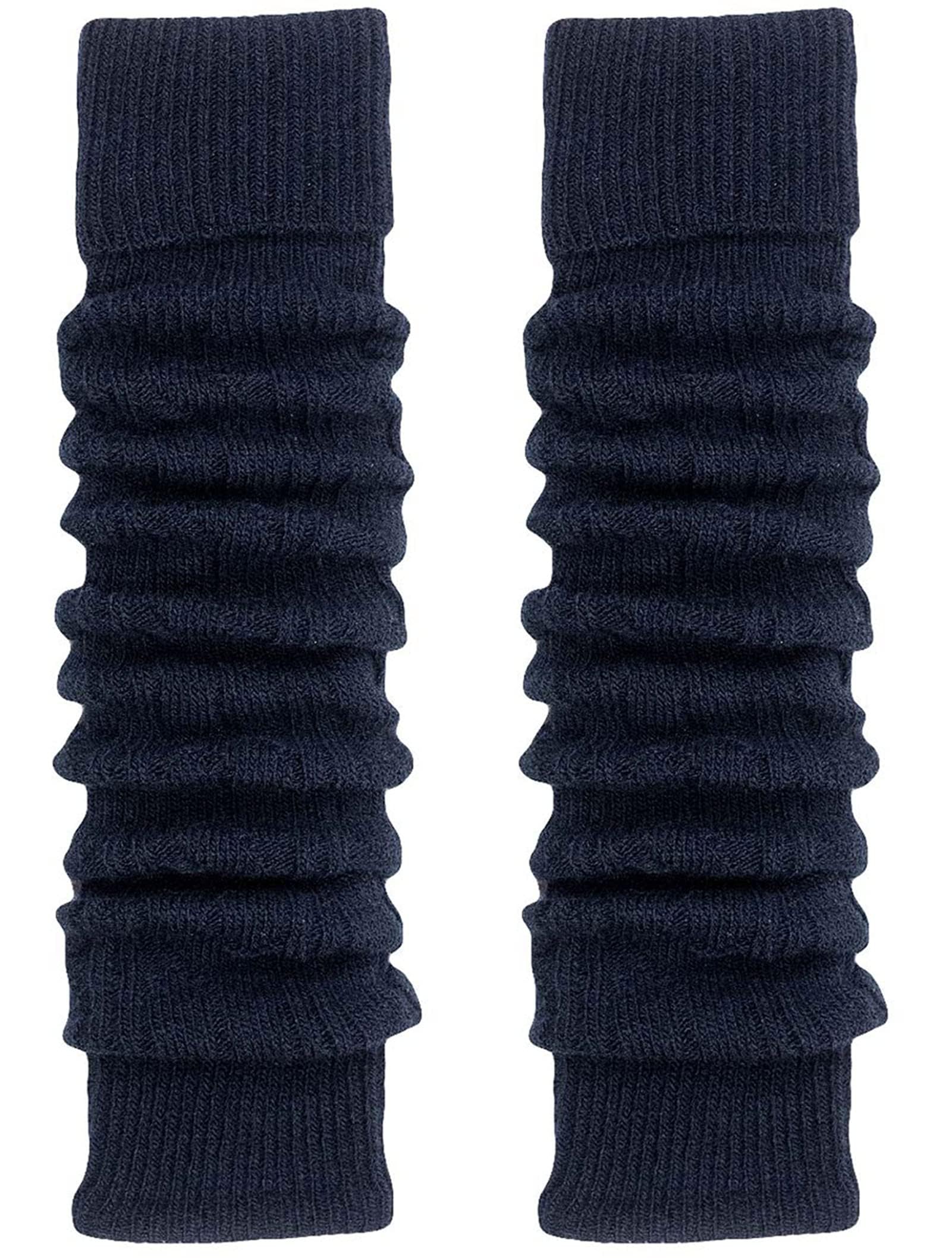 TODO Warm Wool Women's Leg Warmers - above Knee Long, Soft (Navy)
