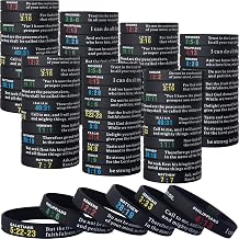QEERBSIN Bible Verse Silicone Bracelets - Bulk Scripture Silicone Wristbands -Religious Gifts - Wholesale Church Supplies Bible Study Tools Bracelets for Men Women Teens