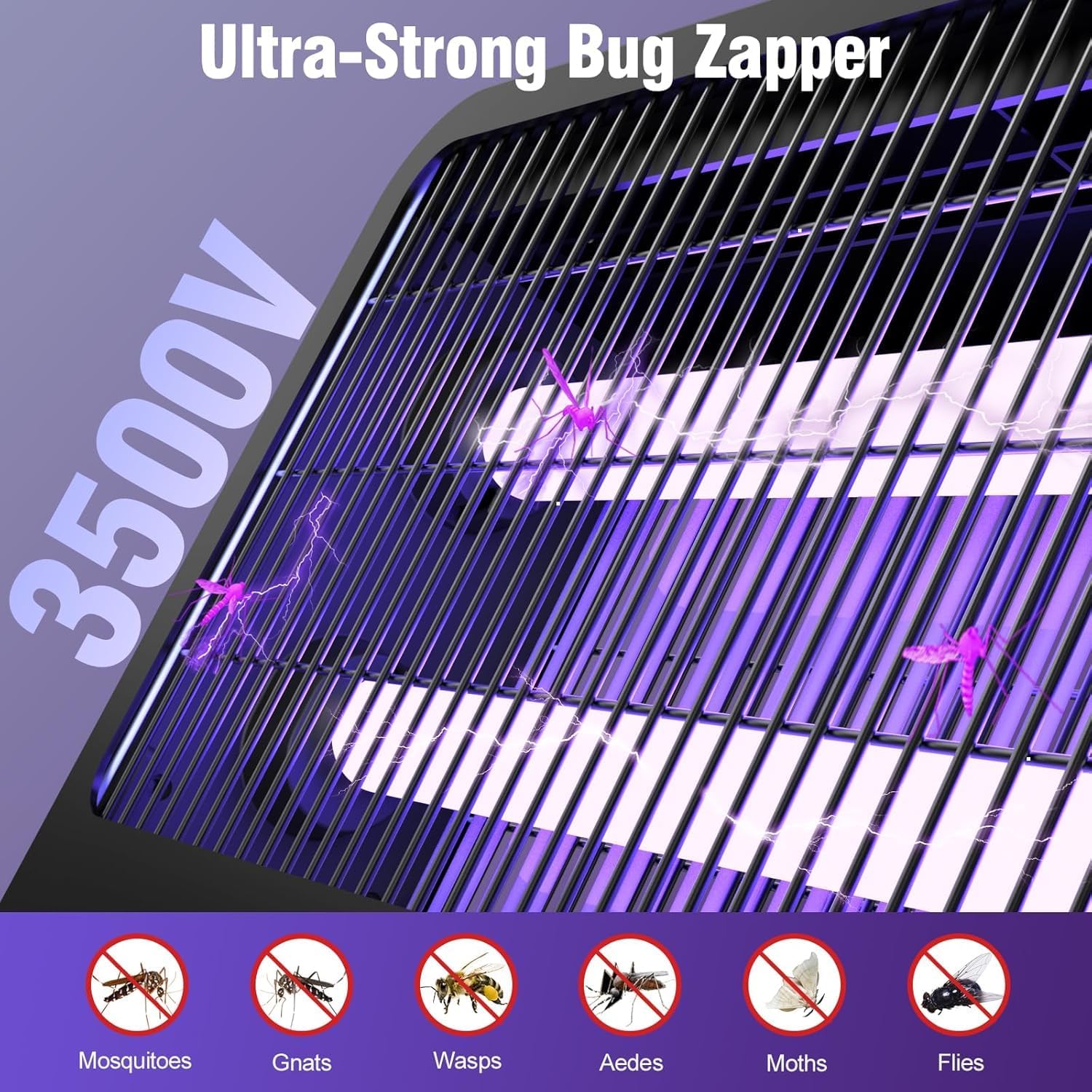 Bug Zapper Indoor, Commercial Grade Powerful Electric Mosquito Zapper, LED Light Less Power, Durable Fly Trap Mosquito Trap, Fly Killer Fly Zapper Bug Light for Restaurant Office Warehouse Home