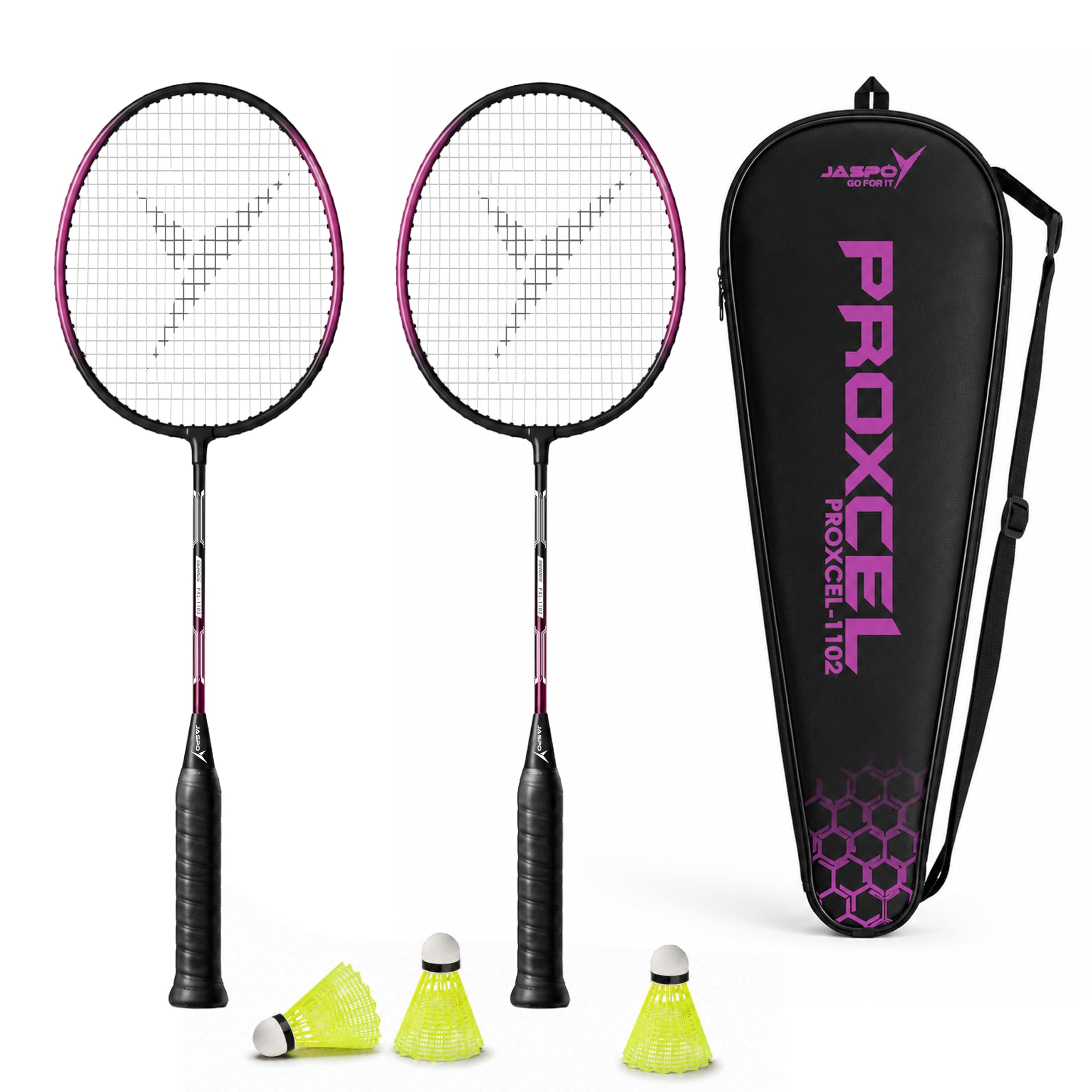 Jaspo Proxcel-1102 Badminton Kit | Lightweight Metal Badminton Rackets with Shuttlecocks | Balanced Frame | Comfortable Grip for Powerful Smashes | Ideal for Beginners, Kids & Teens-picture-14