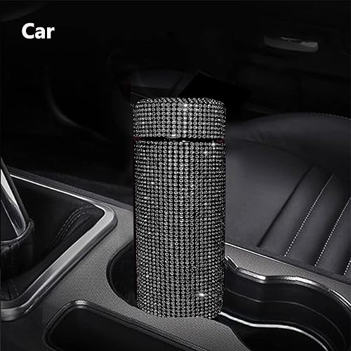 Miniatura 7 de Bling Crytal Botella de agua aislada de 17 onzas con colador, botella térmica de acero inoxidable, doble pared aislada al vacío, botella de vacío de