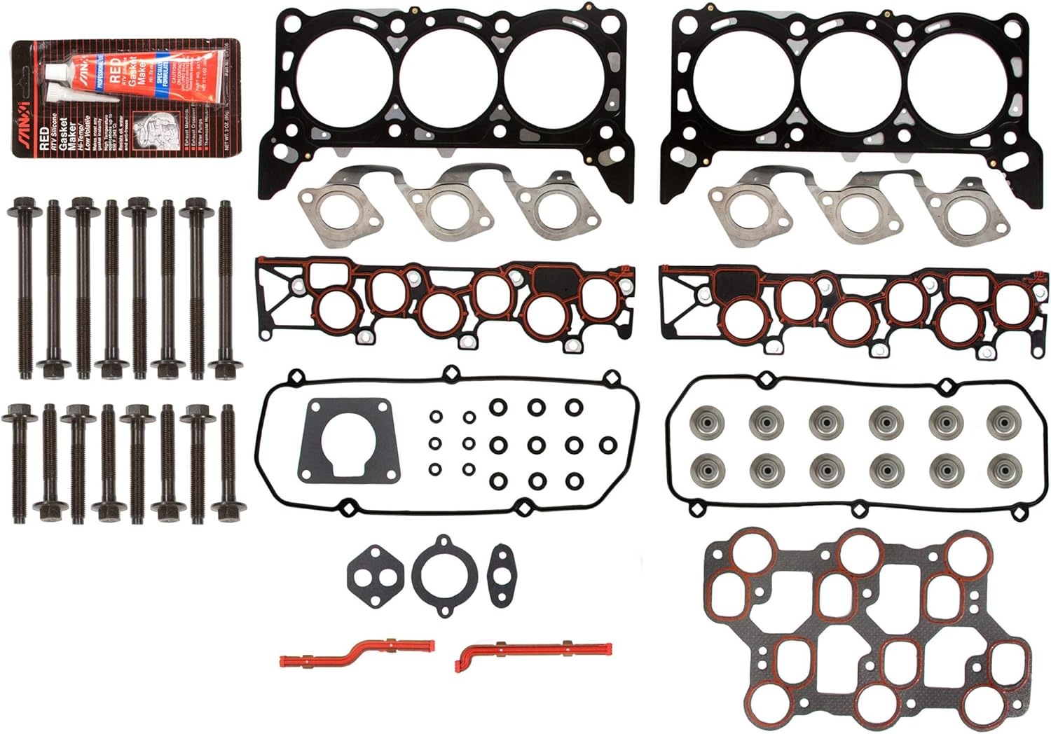 MA-4216956131 Head Gasket Set Head Bolts Lifters Compatible With/For 01/15/1998-04 Ford Mustang F150 3.8 4.2