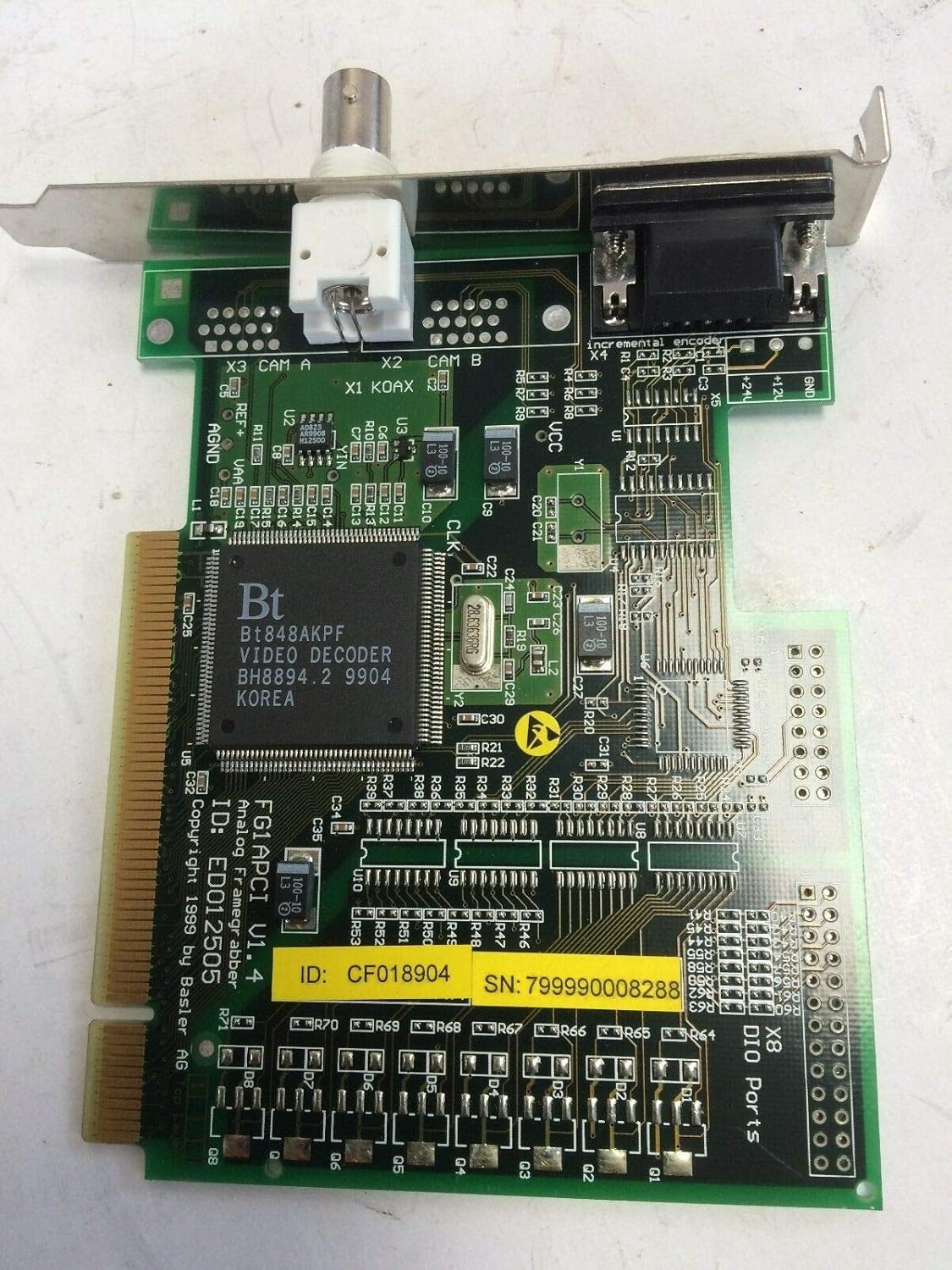 NEW BASLER FG1APCI V1.4 ANALOG FRAME GRABBER CF018904,ED012505 PCB CARD