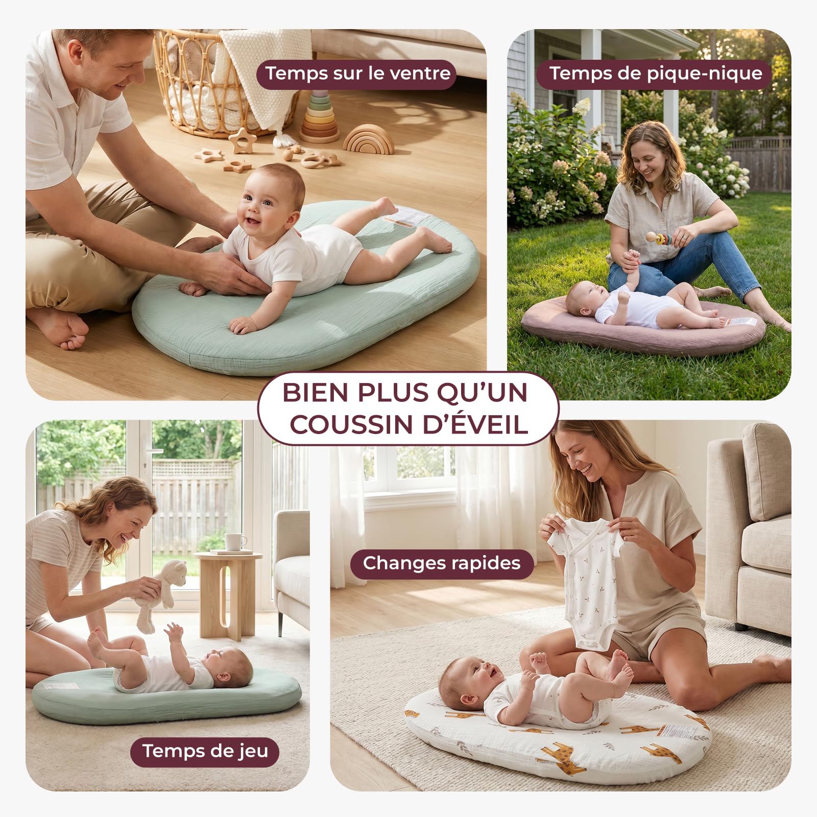 Momcozy Réducteur de Lit Bébé pour Nouveau-né - Réducteur lit bébé respirant avec housse amovible, Nid Bébé Portable pour Moments de Complicité, 72 x 48 cm, Certifié OEKO-TEX
