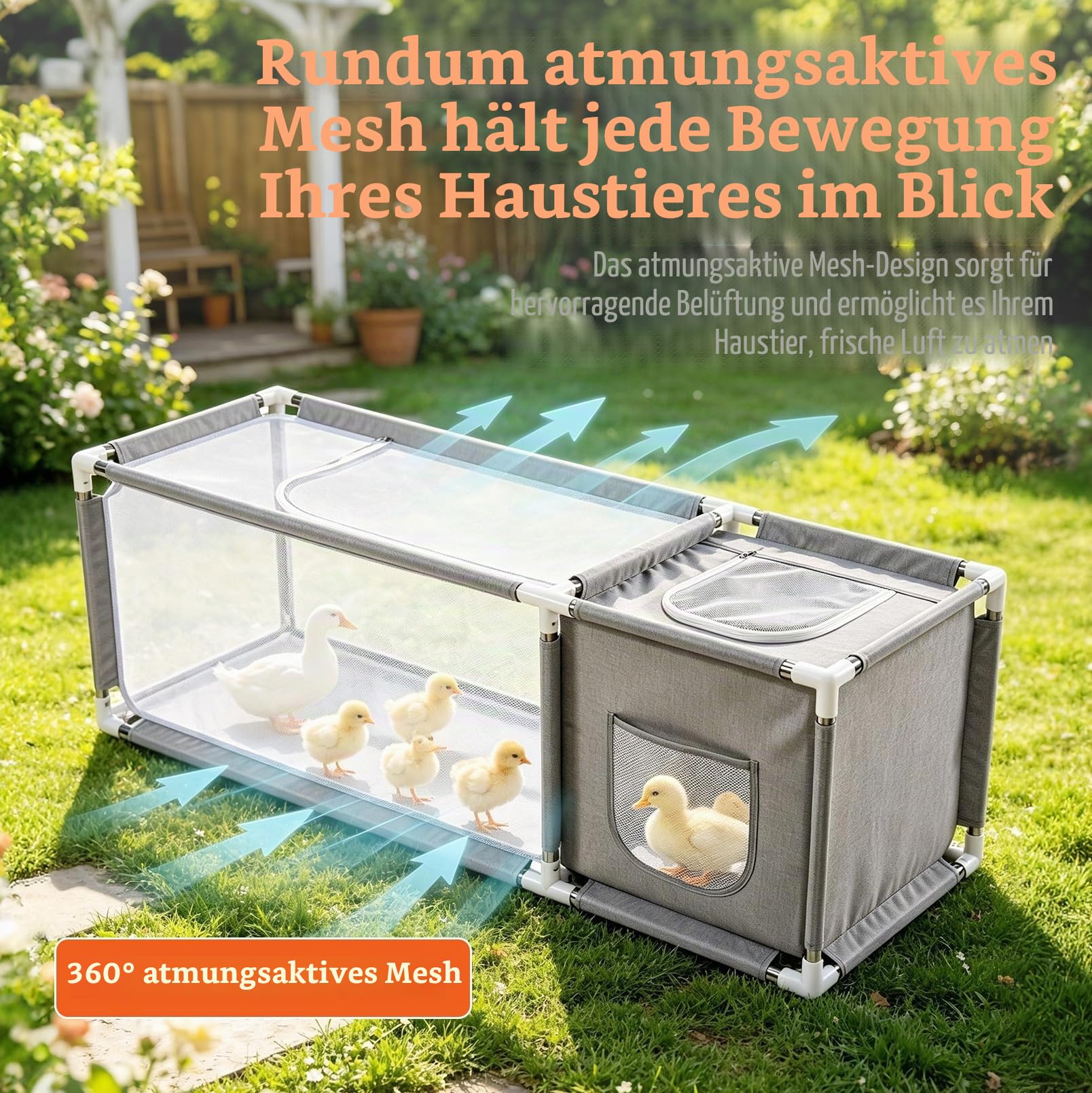 Kleintiergehege, Mit Oberer Abdeckung & Wasserdichtem Bodenfutter