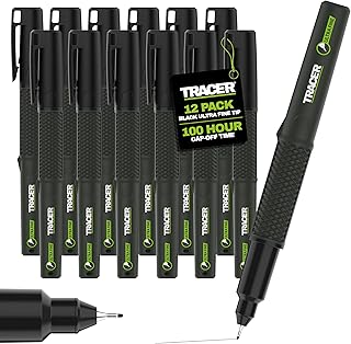 Tracer Pennarelli indelebili neri punta ultra fine, set 12 pezzi
