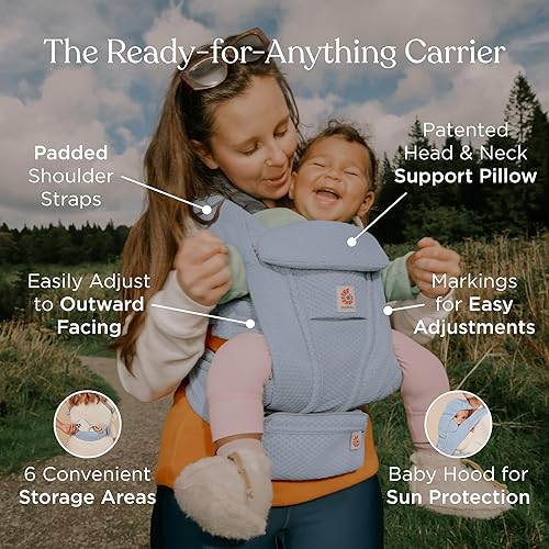 Miniatura 2 de Ergobaby Omni - Portabebés de lujo para recién nacidos a niños pequeños, transpirables, para el verano, portabebés para todas las posiciones con