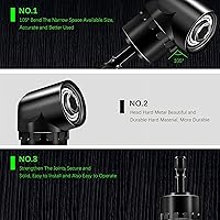 Vista 3 de HOOOWOOO Taladro de taladro de 105 grados de ángulo recto de ángulo de conductor con broca hexagonal de 14, broca magnética rápida, broca en ángulo