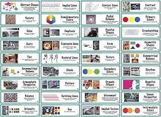 Crystal Productions Elements of Art and Principles of Design Display Cards, Set of 36