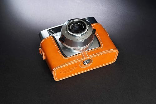 Vista 15 de Funda Symbolica, BolinUS hecha a mano de piel auténtica auténtica para cámara Zeiss Ikon Symbolica con correa de mano (negro)