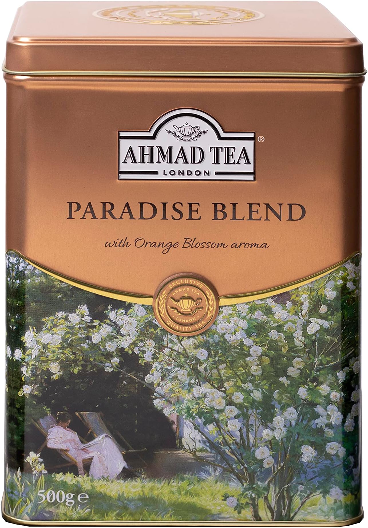Ahmad Tea Paradise Blend, Premium Loose Leaf, Orange Blossom Black Tea, 500g. Naturally caffeinated and sugar free