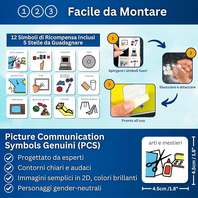 Foto 5 de 6 de Autism Supplies And Developments- Gráfico de recompensa visual de plástico (italiano) (IT_RC)