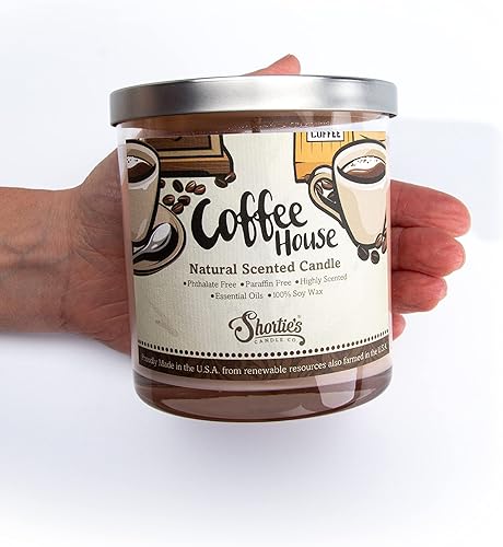 Miniatura 3 de Coffee House Vela de soja natural perfumada, aceites esenciales de fragancia, 100% libre de soja, ftalatos y parabenos, combustión limpia, 9 onzas