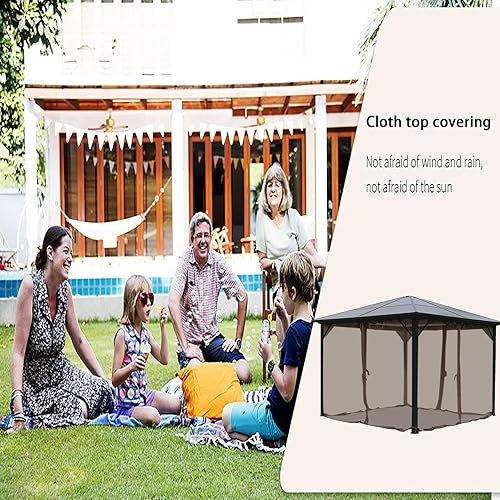 Miniatura 6 de Garden lucky Malla de repuesto para kiosco al aire libre, 4 paneles para patio, jardín, patio trasero (10 x 10 pies, marrón, solo red)