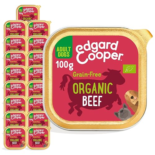 Edgard & Cooper Comida Húmeda para Perros Adultos Paté Perros Bio Sin Cereales Tarrinas 100g x 17 Ternera…
