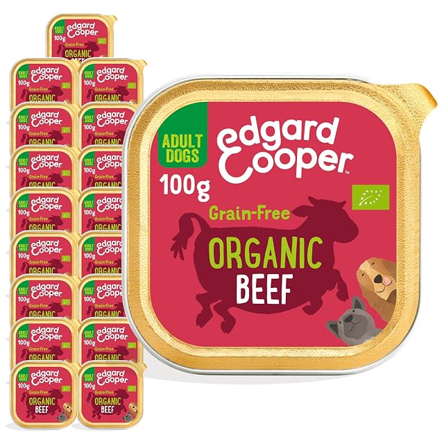 Edgard & Cooper Comida Húmeda para Perros Adultos Paté Perros Bio Sin Cereales Tarrinas 100g x 17 Ternera…