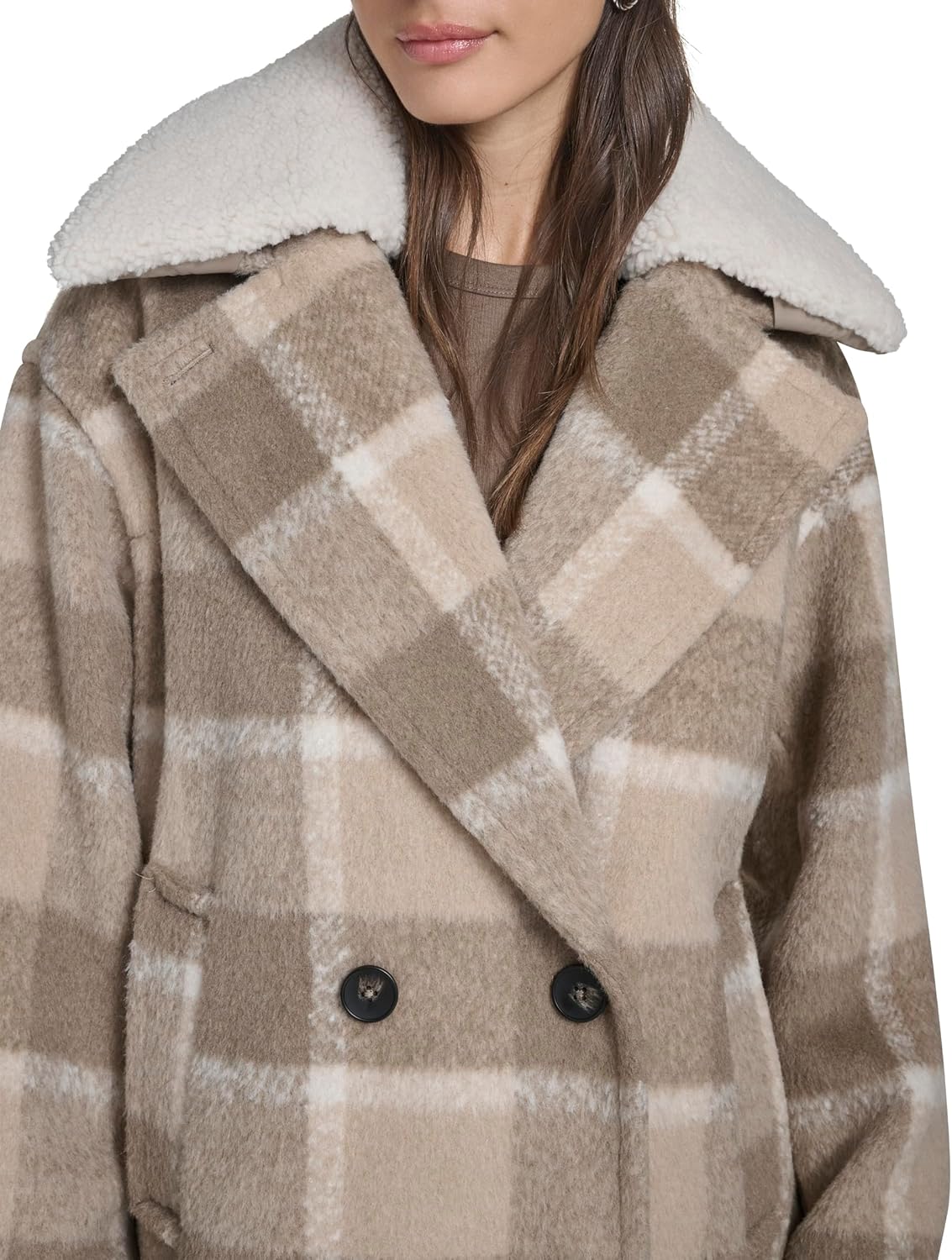 Levi's Women's Wool Blend Peacoat With Removable Sherpa Collar - Image 5