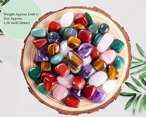 Miniatura 3 de Juego de piedras pulidas pulidas naturales de 3 libras para decoración del hogar, regalos de reiki, terapia energética para principiantes, tamaño