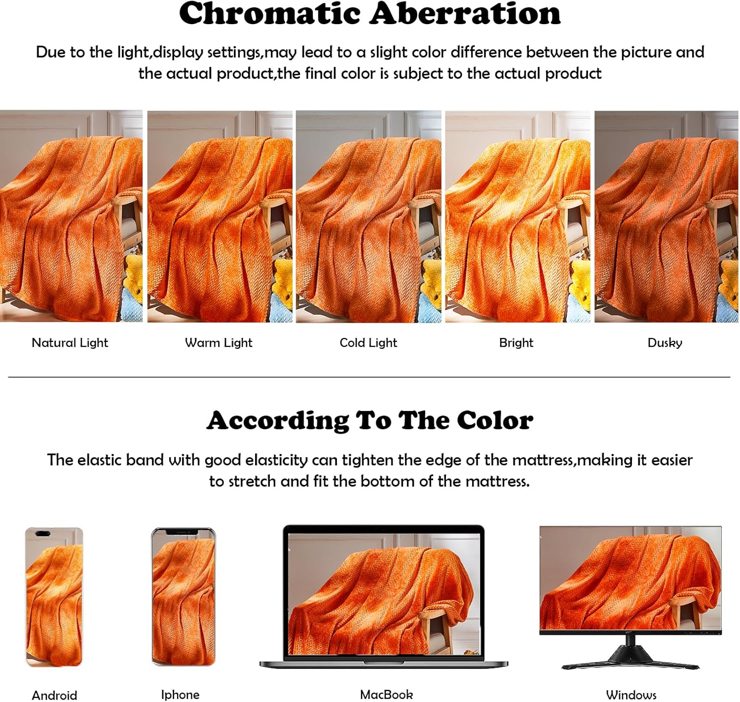 NEWCOSPLAY Super Soft Throw Blanket Orange Premium Silky Flannel Fleece Leaves Pattern Lightweight Bed Blanket All Season Use (Orange, Throw(50"x60")) - Image 6