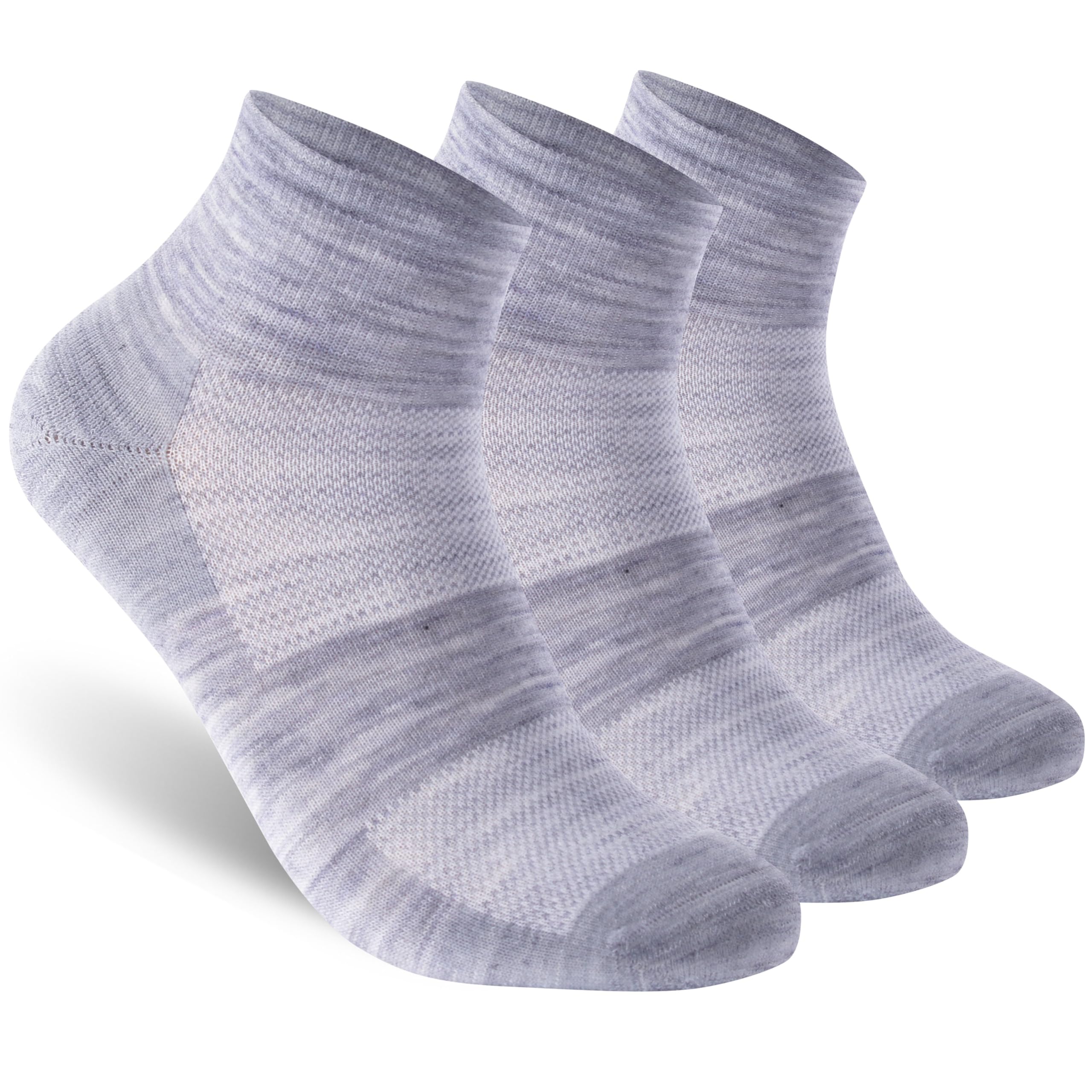 RTZATMerino Wool Ankle Socks, Men's Women's 90% Wool Athletic Thin Running Moisture Wicking Socks, 3 Pairs