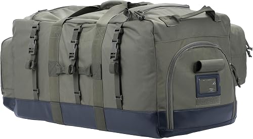 Large Duffel Bag Holdall Duffle Bag with Backpack Shoulder Straps and Shoes Compartment for Sports Travel Hunting Camping l05L., Olive Green, 29" H x 14" W x 14" D, Travel Duffle
