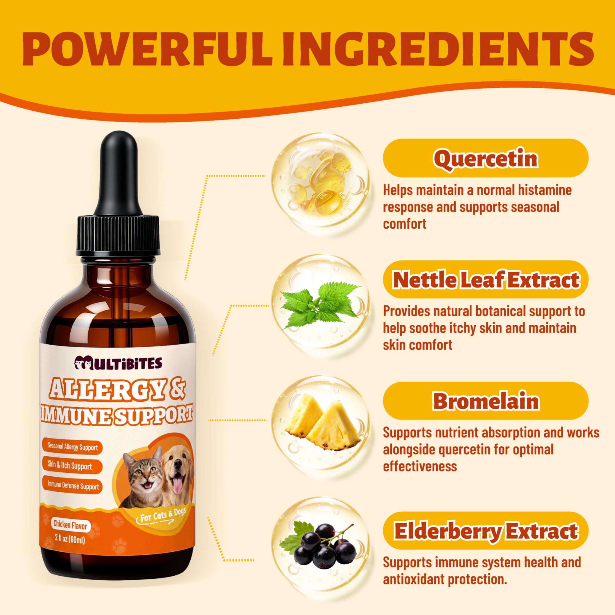Allergy Relief & Immune Support Drops for Dogs & Cats, 60 ml — Amazon image 2