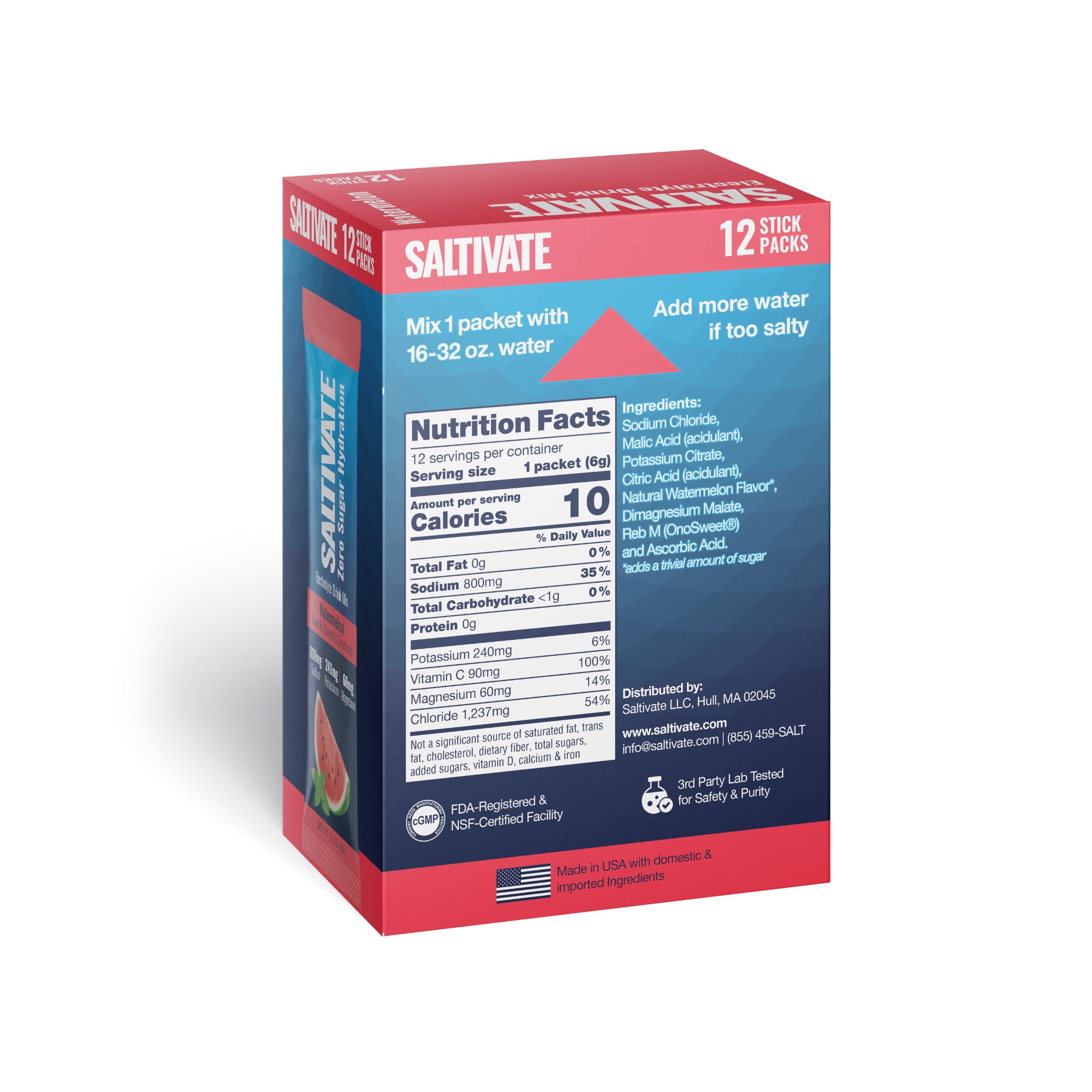 Electrolyte Packets, Watermelon, 800mg Sodium, 12 Sticks — Amazon image 2