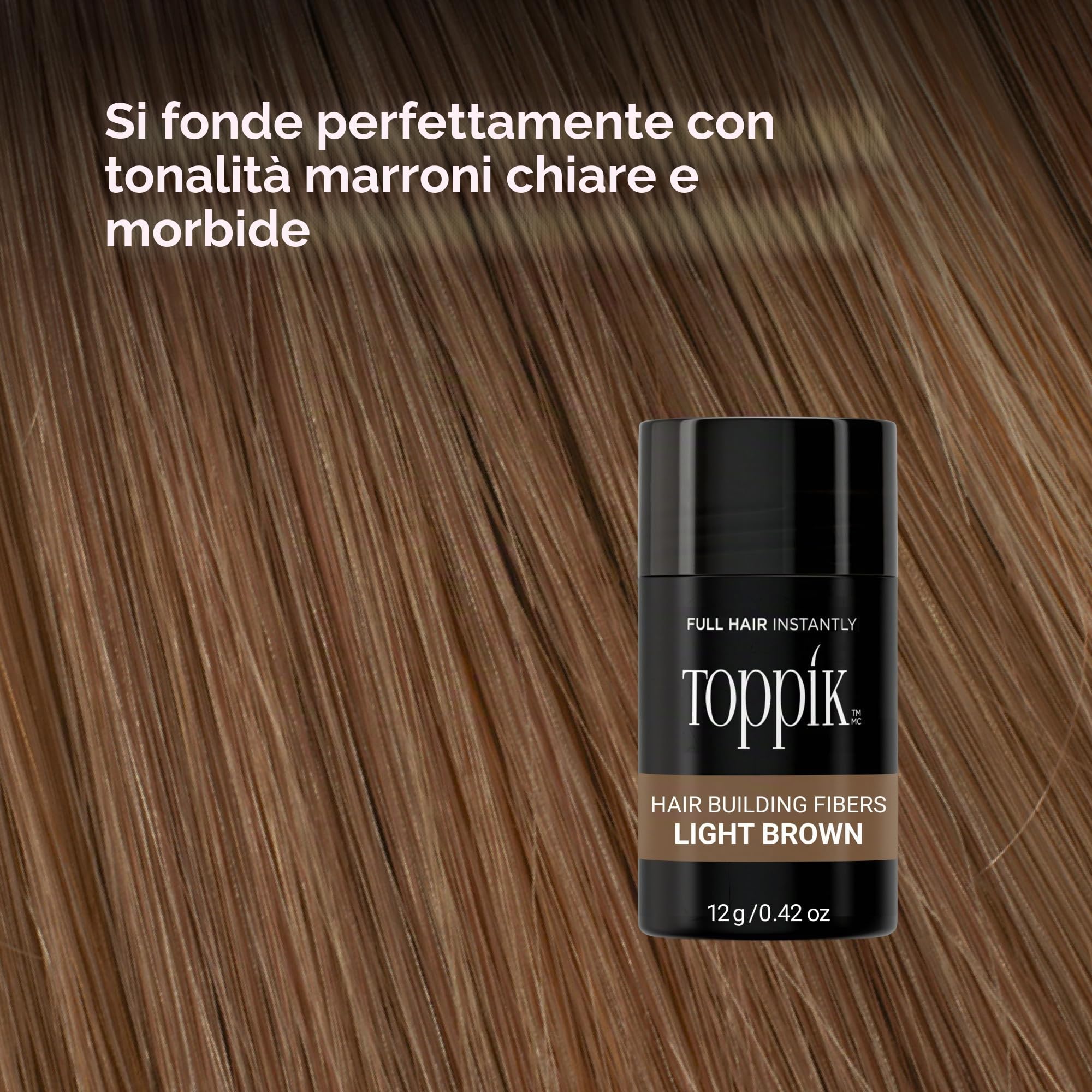 Toppik Fibre di cheratina per la costruzione dei capelli, Castano Chiaro (Light brown), 28 g