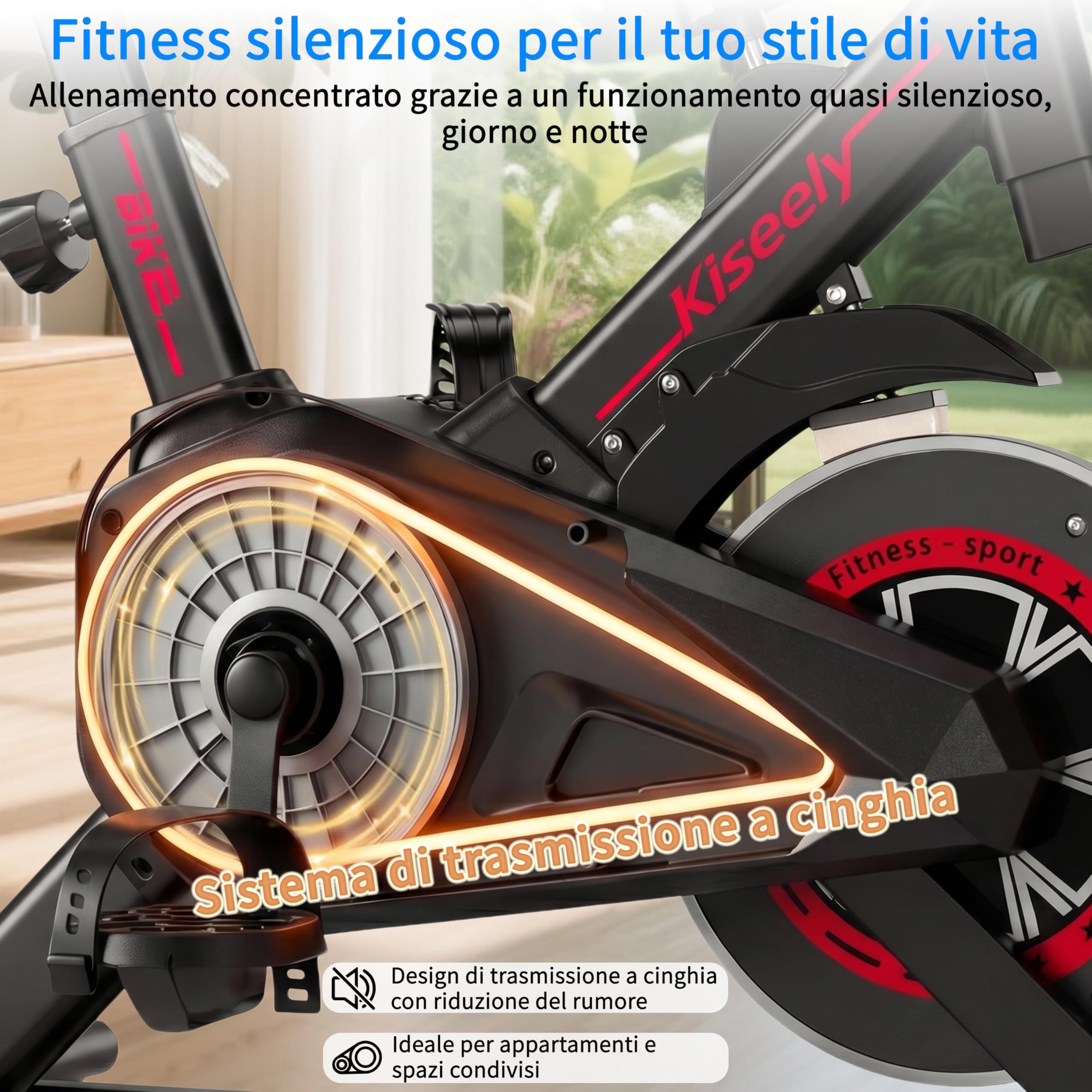 Cyclette da Casa, Cyclette per Casa con Resistenza Magnetica, Schermo LCD, Silenzio Salvaspazio Resistenza Regolabile Per Home Gym e Indoor Cycling Silenzioso