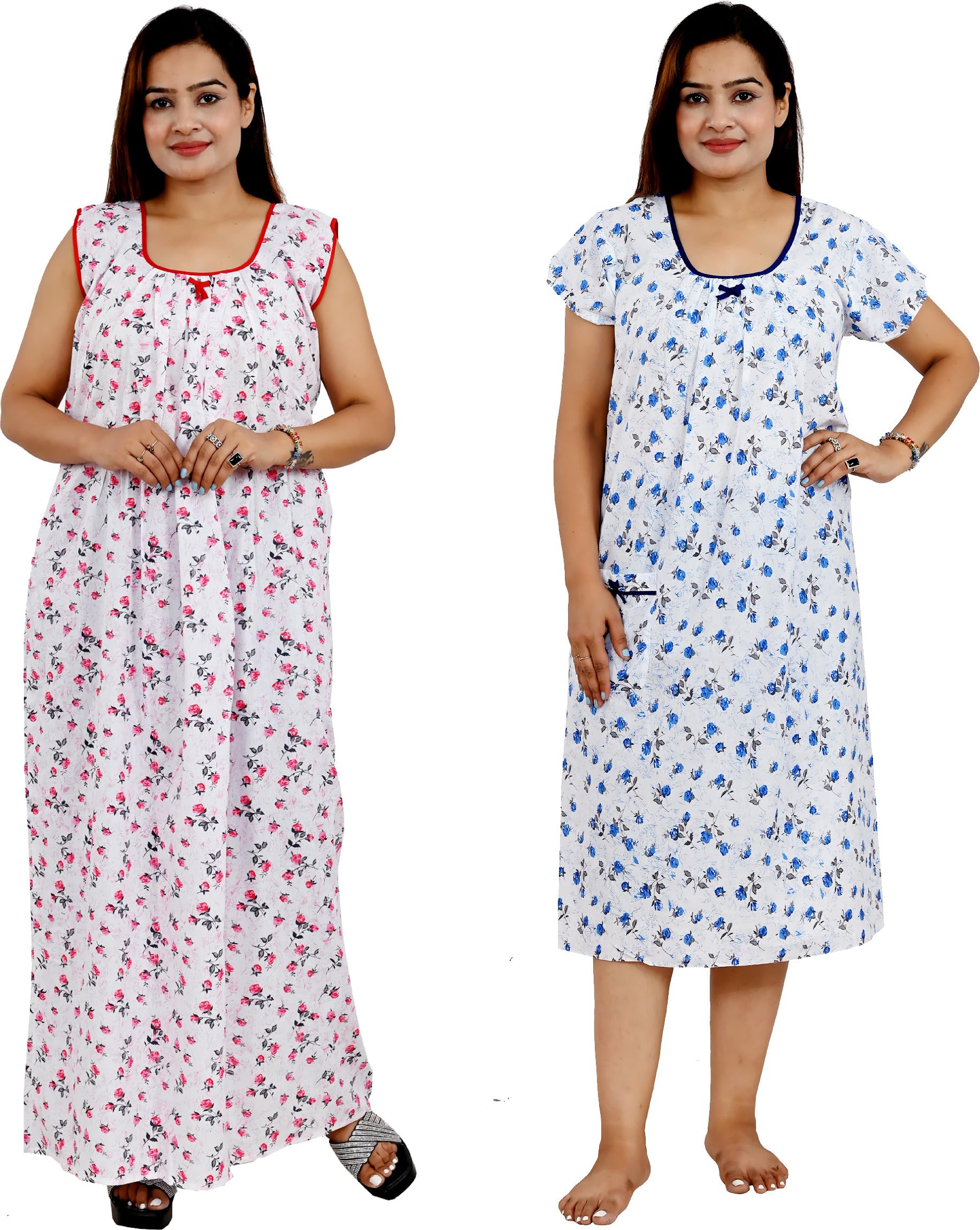 miavii creation Women Cotton Maxi Nighty Multicolor (Pack of 2)-picture-18