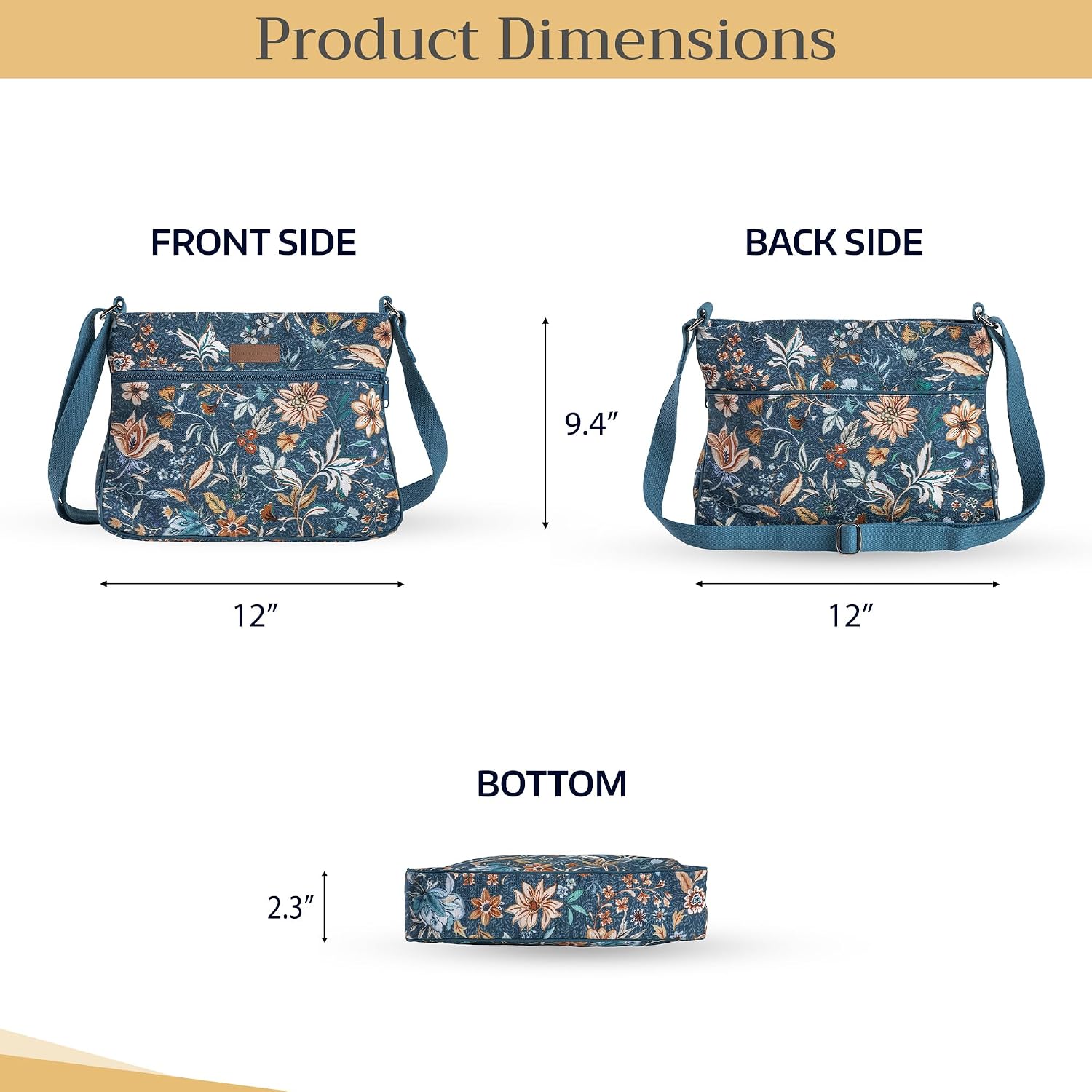 Maison d' Hermine Cross Body Bags for Women Cotton Canvas Shoulder Bag image 5