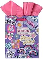 Vista 33 de Christian Art Gifts Bolsa de Regalo Retrato con Etiqueta y Juego de Papel de Seda para Mujeres: Quédate Quieta y Conoce - Salmo 46:10 Versículo