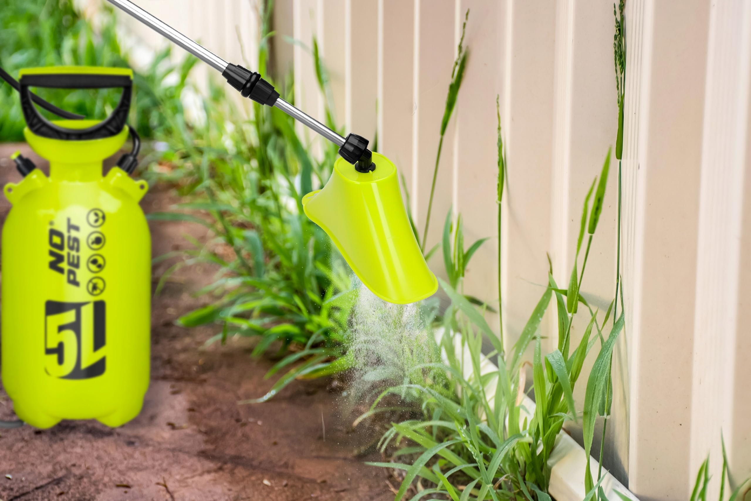No Pest Pulvérisateur Professionnel 5L Pulvérisateur de Jardin - Buse Réglable Lance Télescopique Pulvérisateur à Pression pour Jardin Plantes Désherbant Original