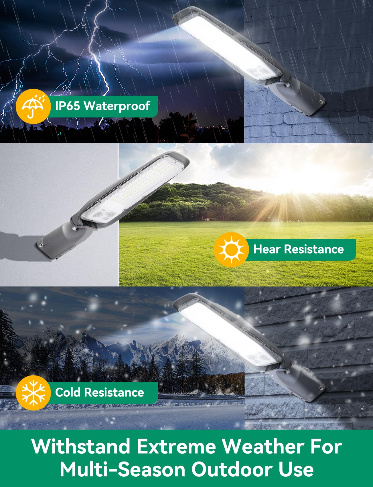 Aigostar Farola LED,50W,luz blanca fría 6500K,4500lm Luz LED Para Exterior,Impermeable IP65,Protección de Impactos IK08.Iluminación led para Patios,Aparcamientos,Calle,Jardines,No incluye soporte