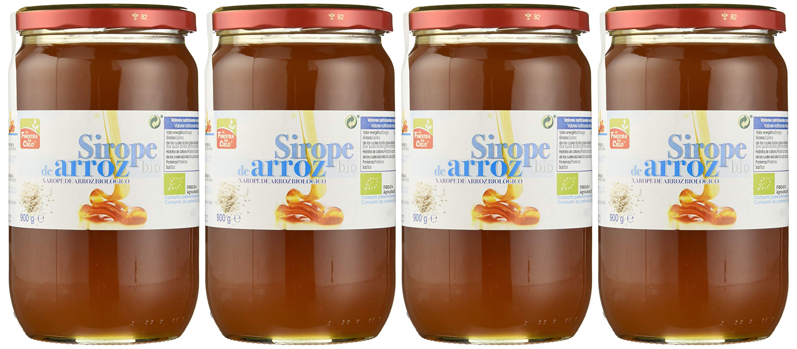 Sirope de arroz ecológico - La Finestra sul Cielo - caja de 4 uds de 900 gr. (Total 3600 gr.)