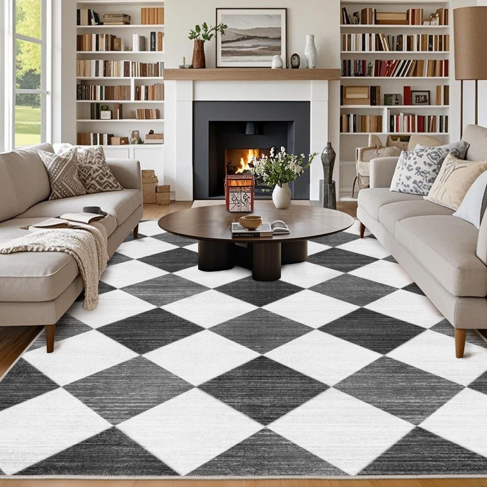 Chicnix Moderner Geometrisch Teppich Kurzflor für Wohnzimmer Schlafzimmer Büro Kinderzimmer Esszimmer
