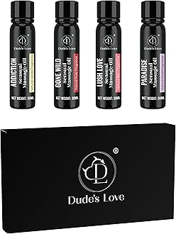 Organic-Edible Sensual Massage Oil - No Stain & Non-Sticky, Fractionated Coconut Oil | 1 Fl Oz Each-4 Fl Oz/4pc