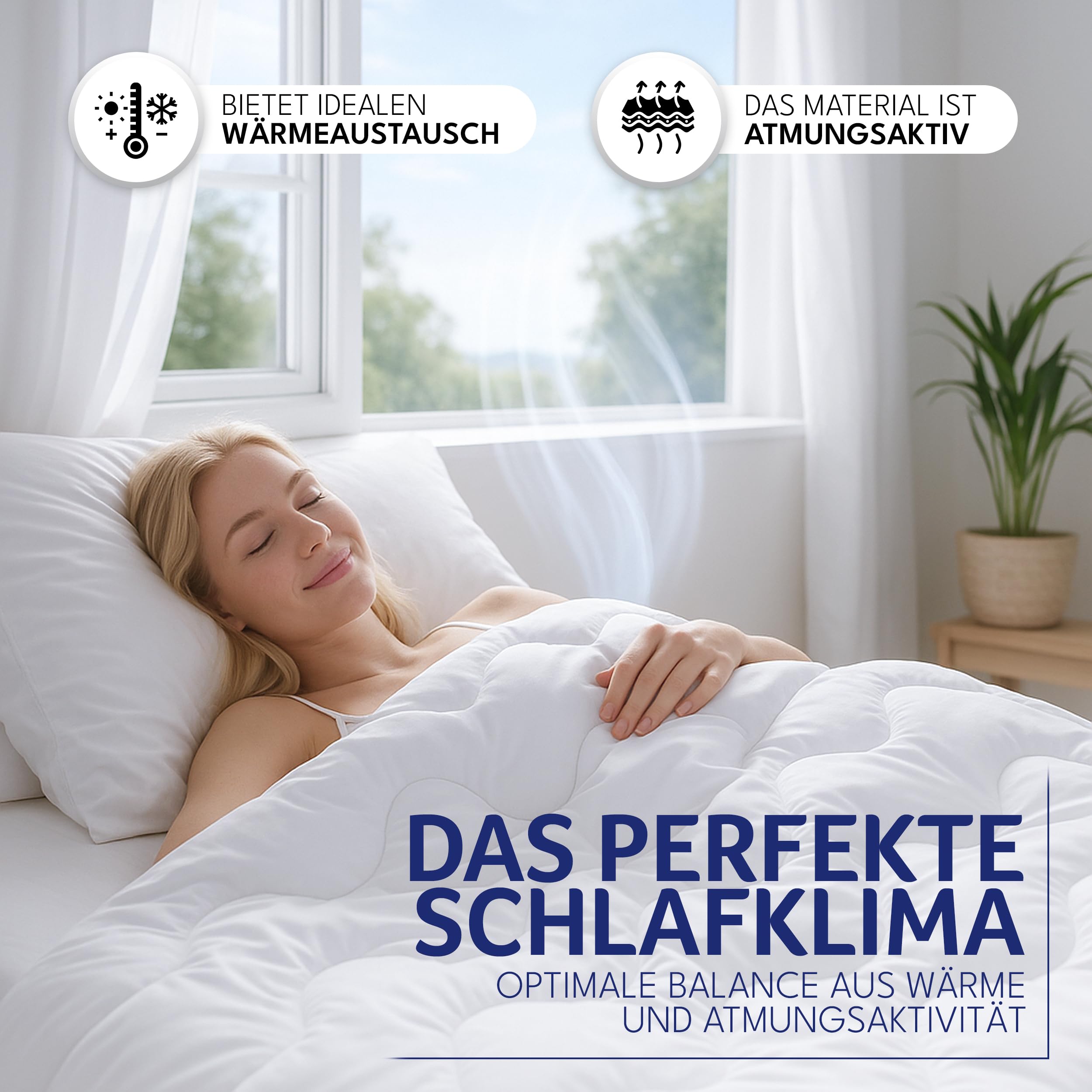 Gentle North Bettdecke 220x200 als Schlafdecke - 4-Jahreszeiten Bettdecke für Allergiker geeignet - Weiche Steppdecke - Besonders Flauschig & waschbar bei 60°
