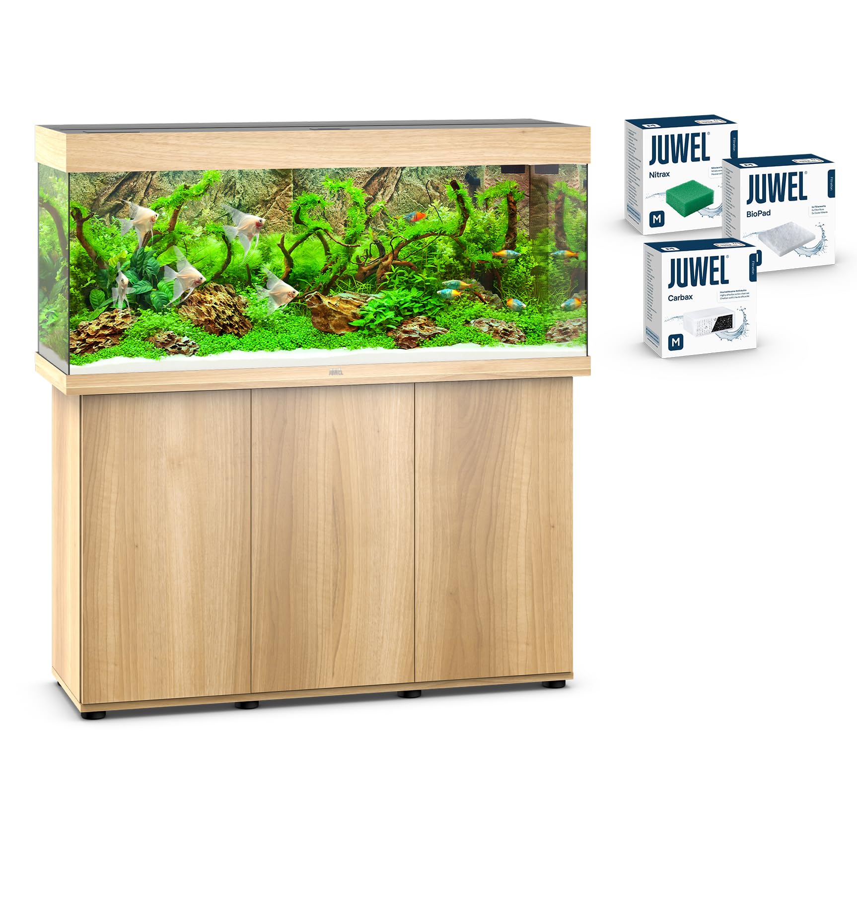 JUWEL Aquarium Rio 240 Kombination helles Holz Premium-Bundle