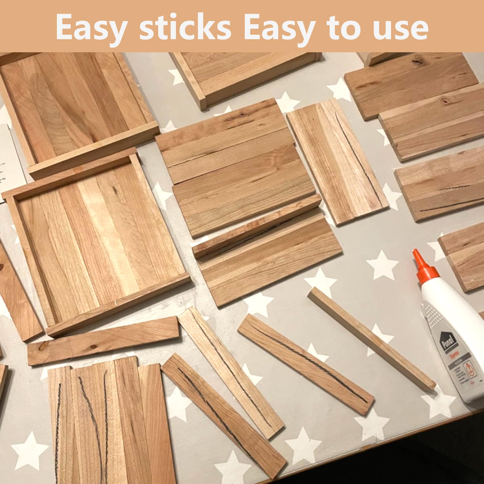 HAOBIN Craft Wooden Blocks 100x20x7mm, 30pcs, Brown - Image 4