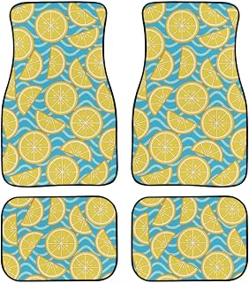 Amzbeauty Alfombrillas de lujo para automóvil, color azul, para todo tipo de clima, para coches, camiones, SUV (juego de 4 piezas)