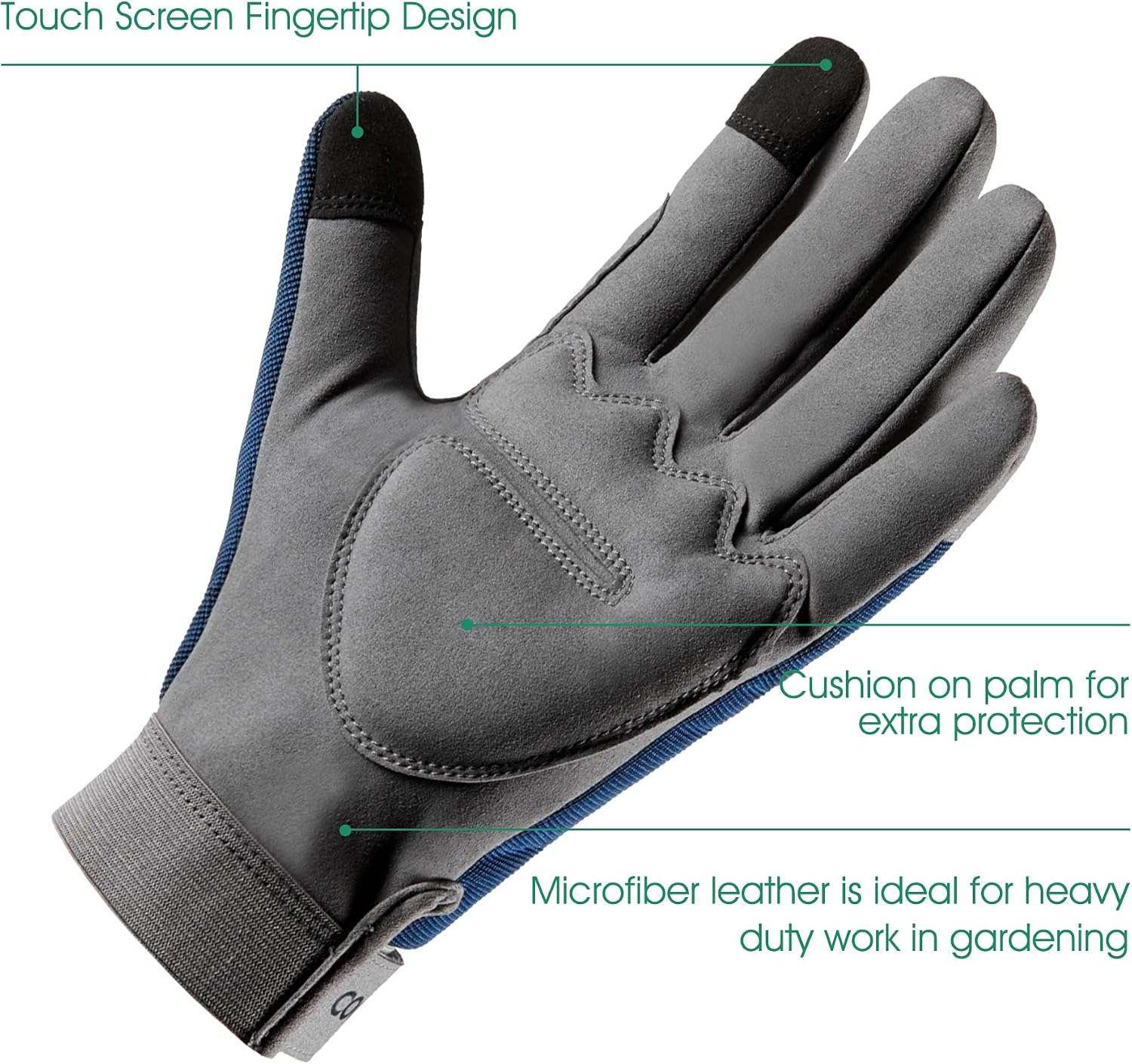 COOLJOB Thorn Proof Gardening Gloves for Men Women, Navy, Large image 3