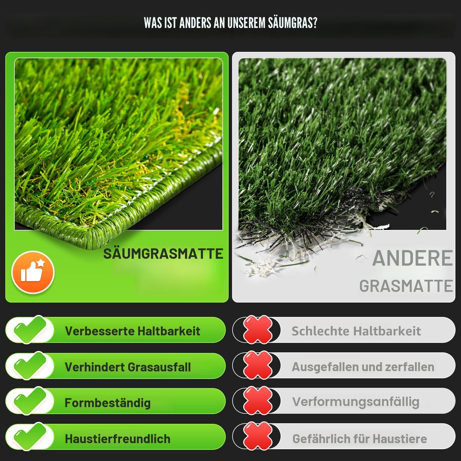 Hompet Hundegras großes Töpfchen, waschbar, Welpen-Urinierunterlage, künstliches Hundegras, Badezimmer-Rasen, für Haustier-Training, perfekt für drinnen und draußen, tragbares Töpfchen, Haustier-Klo